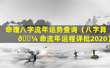 命理八字流年运势查询（八字算 🐼 命流年运程详批2020）